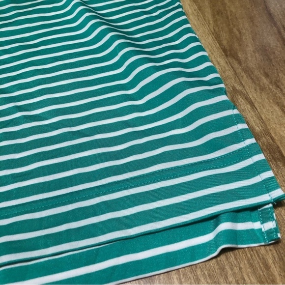 FootJoy Short Sleeve Golf Shirt Polo Mens Size Large Green Stripes W Emblem - Picture 2 of 7